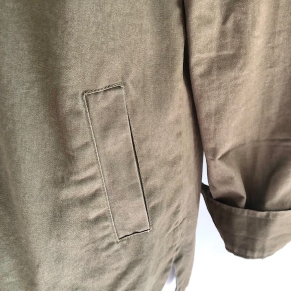 Forever 21 Army Green Shirt/Jacket Black Lace Cross Cut Out - Picture 8 of 11